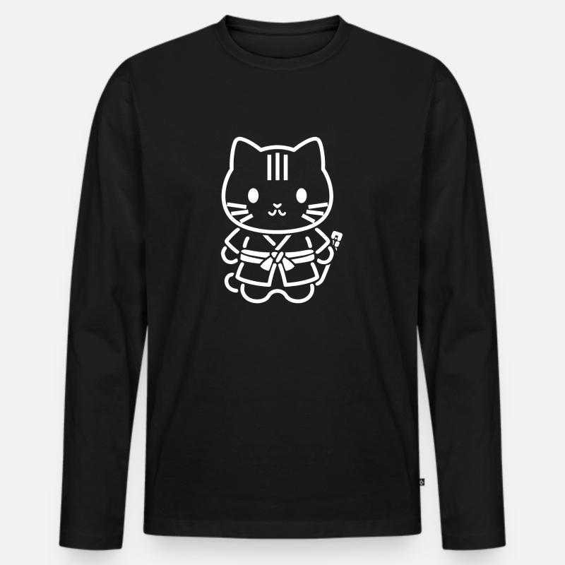 KENDO - Männer Premium Bio Langarmshirt - Schwarz