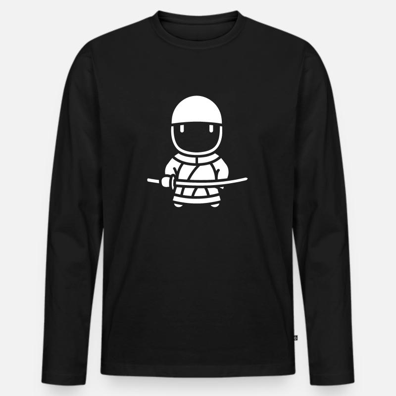 KENDO - Männer Premium Bio Langarmshirt - Schwarz