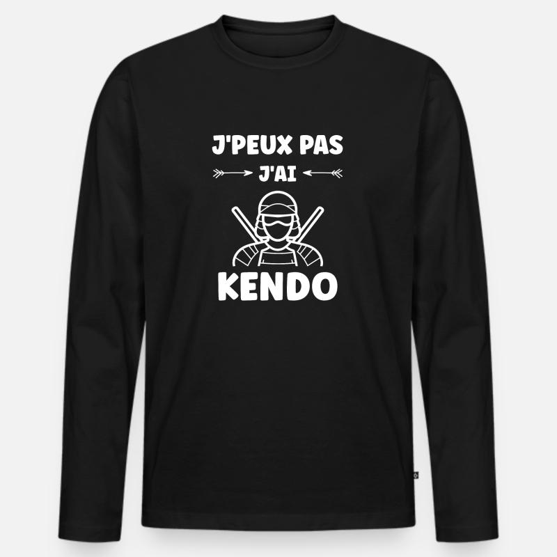 KENDO - Männer Premium Bio Langarmshirt - Schwarz