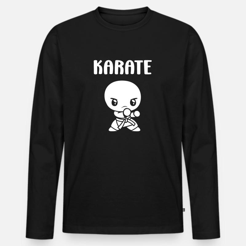 Karate - Männer Premium Bio Langarmshirt - Schwarz