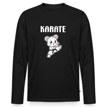 karate - T-shirt manches longues Premium bio Homme - noir - Devant - Nico (187cm)