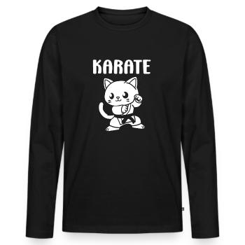 Karate - Männer Premium Bio Langarmshirt - Schwarz - Vorne - Nico (187cm)