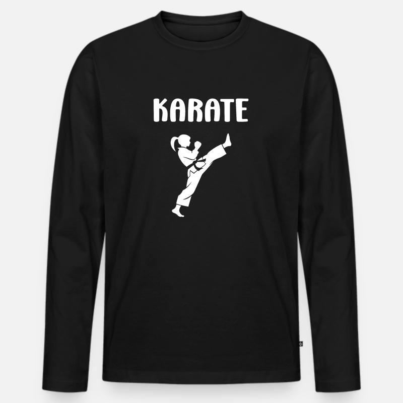 Karate - Männer Premium Bio Langarmshirt - Schwarz