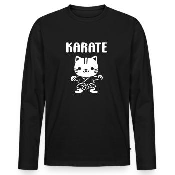 karate - T-shirt manches longues Premium bio Homme - noir - Devant - Nico (187cm)