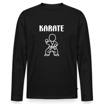 Karate - Männer Premium Bio Langarmshirt - Schwarz - Vorne - Nico (187cm)
