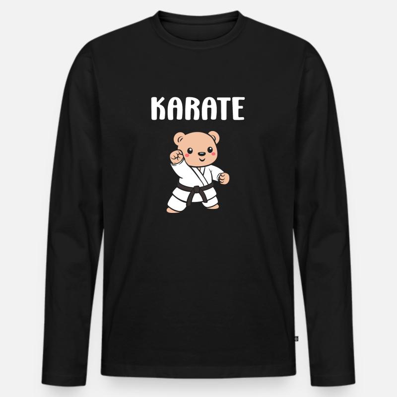 Karate - Männer Premium Bio Langarmshirt - Schwarz