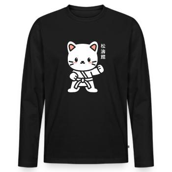 karate - T-shirt manches longues Premium bio Homme - noir - Devant - Nico (187cm)