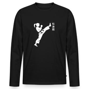 karate - T-shirt manches longues Premium bio Homme - noir - Devant - Nico (187cm)