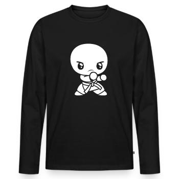 karate - T-shirt manches longues Premium bio Homme - noir - Devant - Nico (187cm)