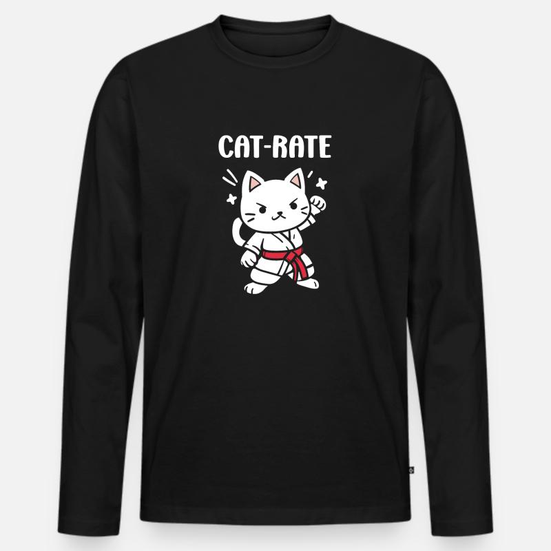 Karate - Männer Premium Bio Langarmshirt - Schwarz