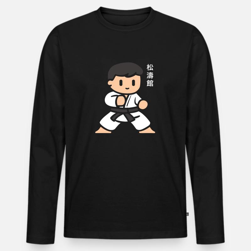 Karate - Männer Premium Bio Langarmshirt - Schwarz