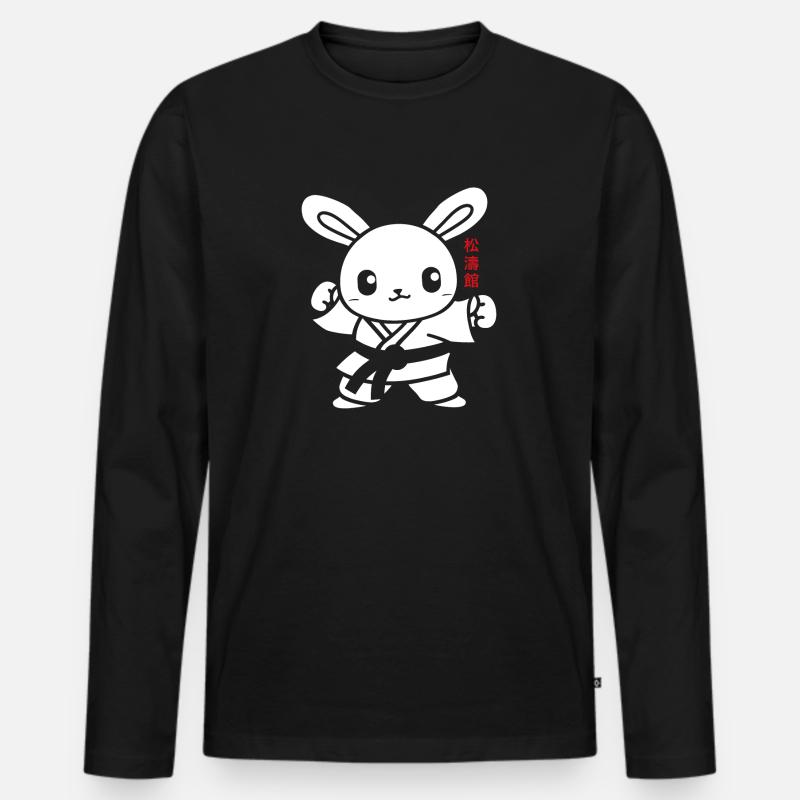 Karate - Männer Premium Bio Langarmshirt - Schwarz