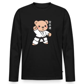 karate - T-shirt manches longues Premium bio Homme - noir - Devant - Nico (187cm)