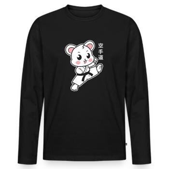Karate - Männer Premium Bio Langarmshirt - Schwarz - Vorne - Nico (187cm)