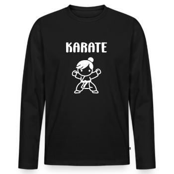 karate - T-shirt manches longues Premium bio Homme - noir - Devant - Nico (187cm)