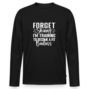 Powerlifting Bodybuilder Fit Badass Gym - Men's Premium Organic Long Sleeve Shirt - black - Front - Nico (187cm)