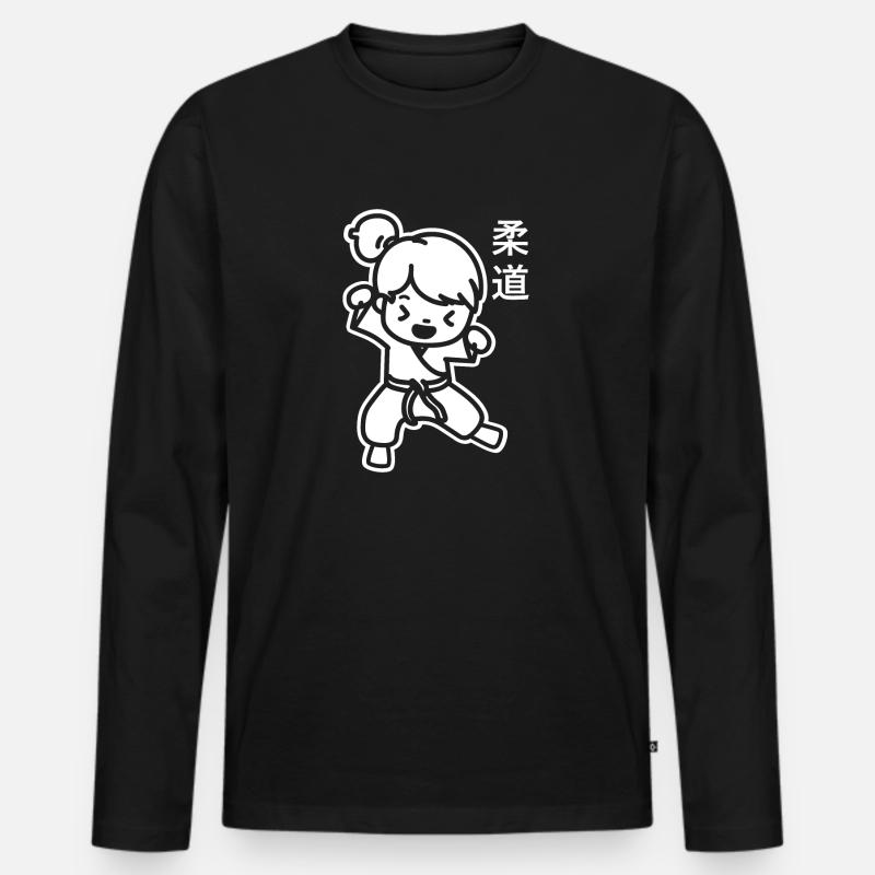 Judo - Männer Premium Bio Langarmshirt - Schwarz