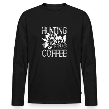 Chasse avant le café Ghost Investigator Cadeaux - T-shirt manches longues Premium bio Homme - noir - Devant - Nico (187cm)
