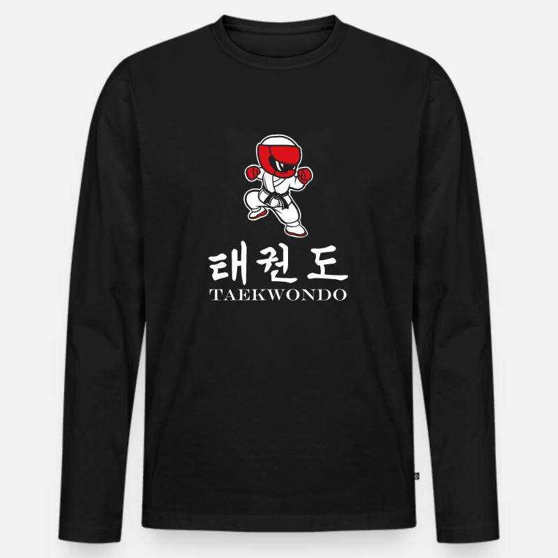 Taekwondo - Männer Premium Bio Langarmshirt - Schwarz