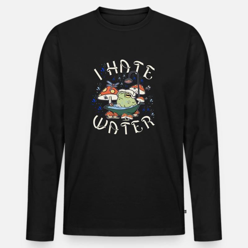 Wasser Spruch - Männer Premium Bio Langarmshirt - Schwarz