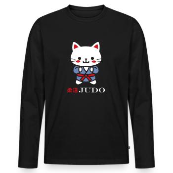 Judo - Männer Premium Bio Langarmshirt - Schwarz - Vorne - Nico (187cm)