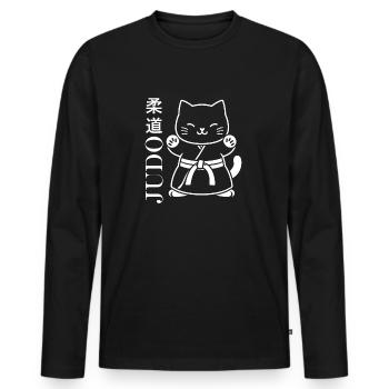 Judo - Männer Premium Bio Langarmshirt - Schwarz - Vorne - Nico (187cm)