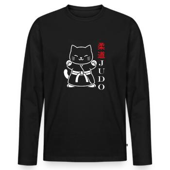 Judo - Männer Premium Bio Langarmshirt - Schwarz - Vorne - Nico (187cm)
