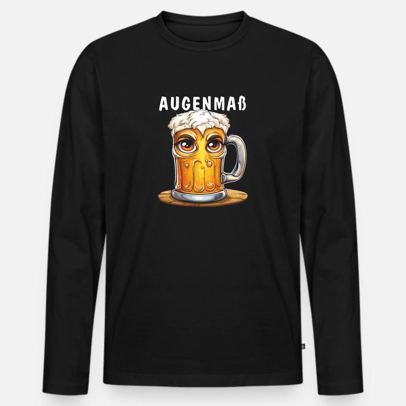 AUGENMAß - Männer Premium Bio Langarmshirt - Schwarz
