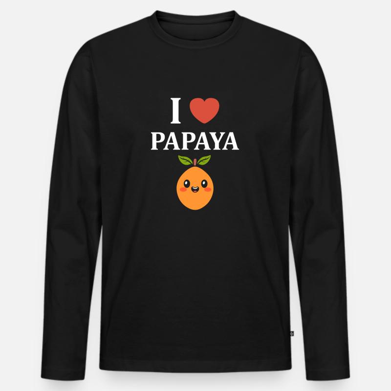 Papaya - Männer Premium Bio Langarmshirt - Schwarz