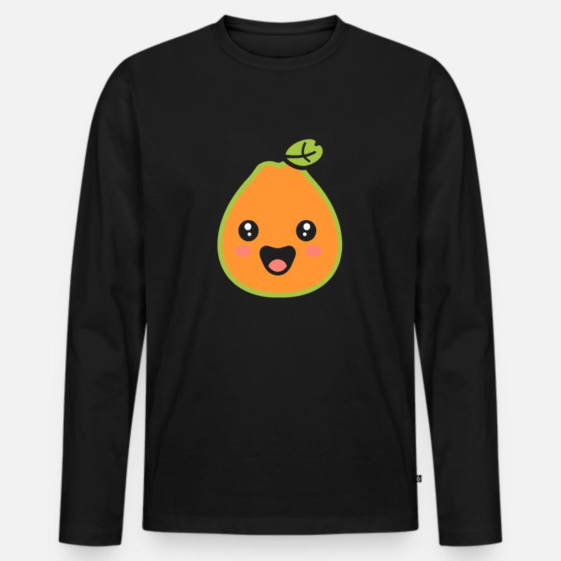 Papaya - Männer Premium Bio Langarmshirt - Schwarz