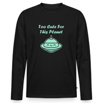 fliegende Untertasse - Männer Premium Bio Langarmshirt - Schwarz - Vorne - Nico (187cm)