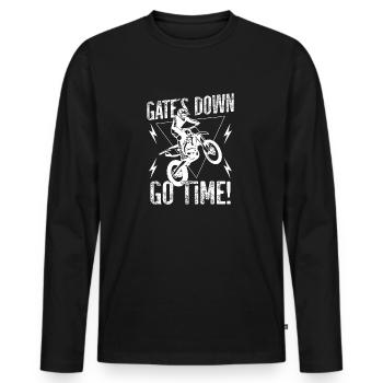 Dirtbike Rider Gate ́s Down MX Motocross Supercross - Men's Premium Organic Long Sleeve Shirt - black - Front - Nico (187cm)