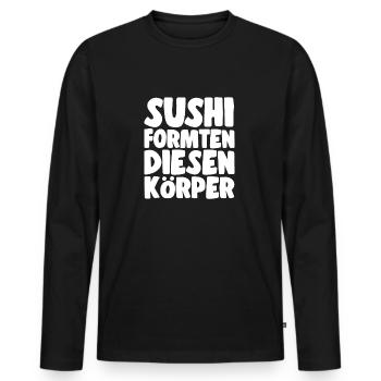 Sushi lovers sushi shaped this body - Men's Premium Organic Long Sleeve Shirt - black - Front - Nico (187cm)
