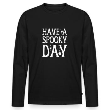 Cadeaux Have A Spooky Day Ghost Investigator - T-shirt manches longues Premium bio Homme - noir - Devant - Nico (187cm)