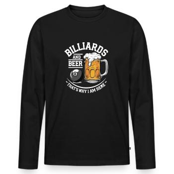 Billiards and Beer - lustige Billiard Sprüche - Männer Premium Bio Langarmshirt - Schwarz - Vorne - Nico (187cm)