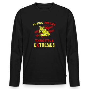 Dirt Biker Riding Flying Dreams Extremes Dirt Bike - Männer Premium Bio Langarmshirt - Schwarz - Vorne - Nico (187cm)