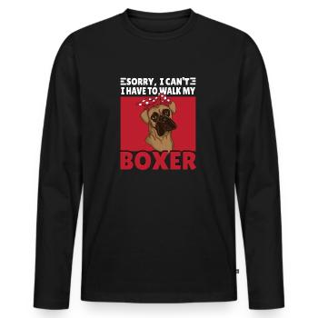 Lustiger Boxer Hund Spruch Geschenk - Männer Premium Bio Langarmshirt - Schwarz - Vorne - Nico (187cm)
