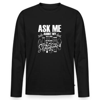 Skateboard Art Pour Garçons Filles Hommes Skateboard Cadeaux - T-shirt manches longues Premium bio Homme - noir - Devant - Nico (187cm)