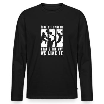 Bump Set Spike It Volleyball Graphic Gift Idea - Männer Premium Bio Langarmshirt - Schwarz - Vorne - Nico (187cm)