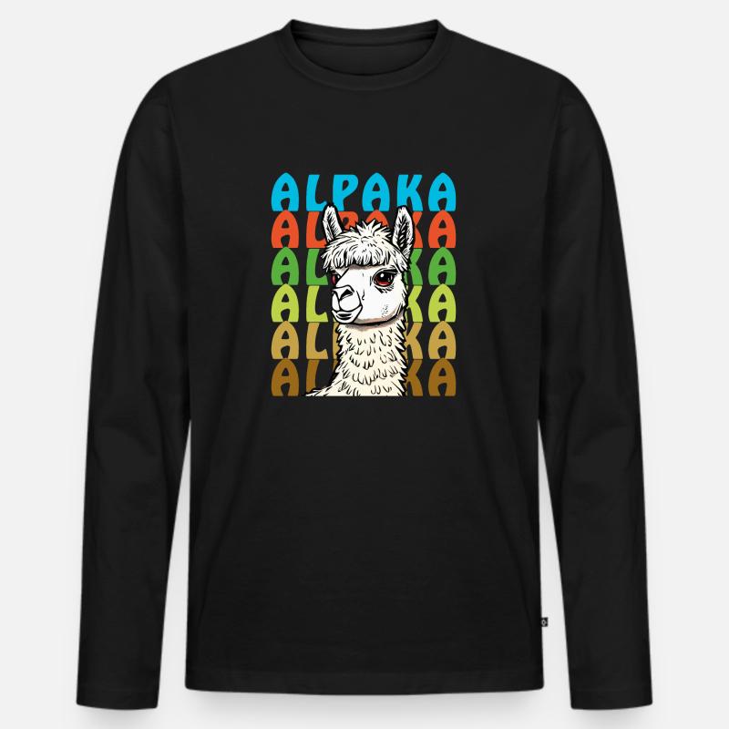 ALPAKA - Männer Premium Bio Langarmshirt - Schwarz
