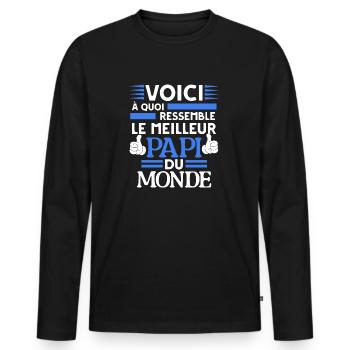 So sieht der beste Opa der Welt aus - Männer Premium Bio Langarmshirt - Schwarz - Vorne - Nico (187cm)