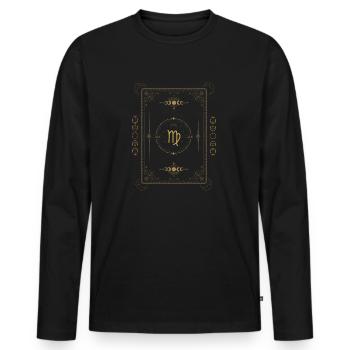 Conception astrologique du zodiaque Lion - T-shirt manches longues Premium bio Homme - noir - Devant - Nico (187cm)