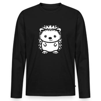 Hérisson - T-shirt manches longues Premium bio Homme - noir - Devant - Nico (187cm)
