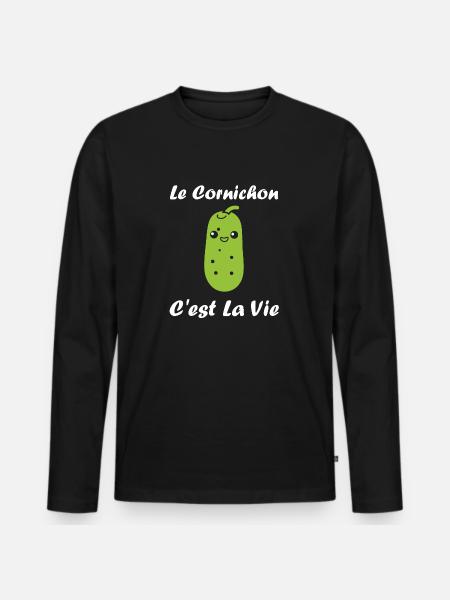 Humour cornichon - T-shirt manches longues Premium bio Homme - noir