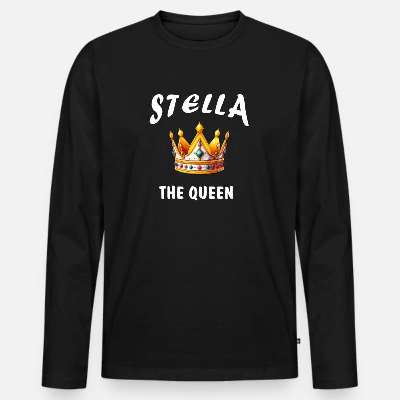 STELLA THE QUEEN - Männer Premium Bio Langarmshirt - Schwarz