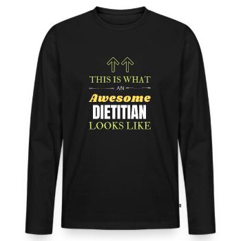 This is What an Awesome Dietitian Looks Like - T-shirt manches longues Premium bio Homme - noir - Devant - Nico (187cm)