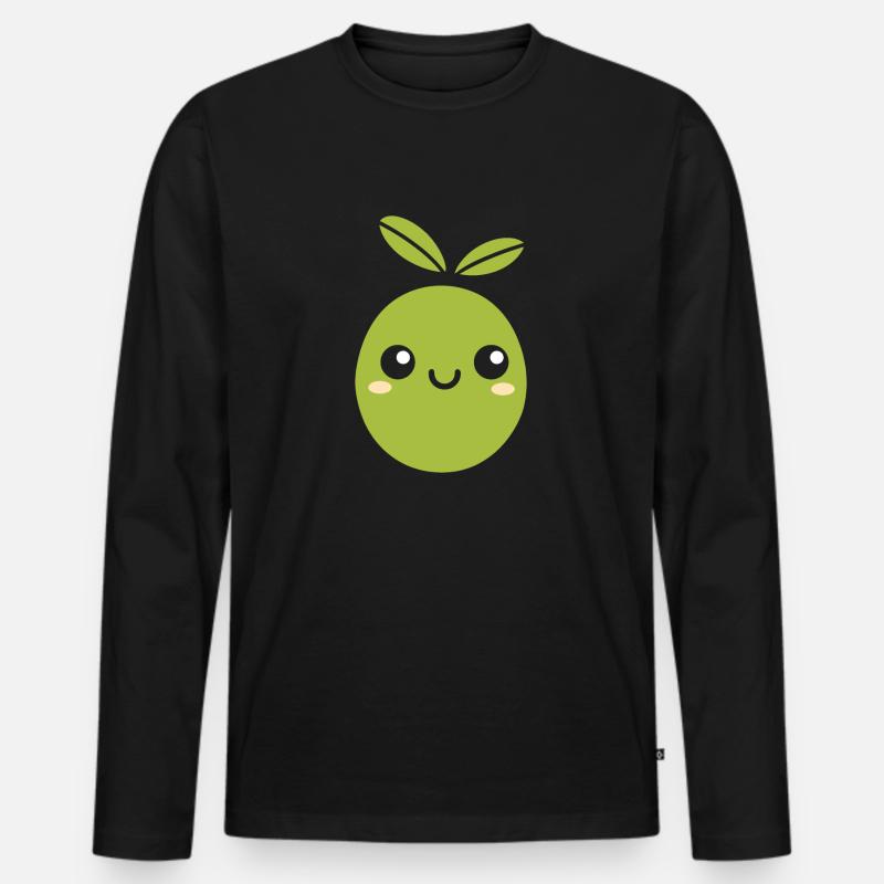 Olive - Männer Premium Bio Langarmshirt - Schwarz