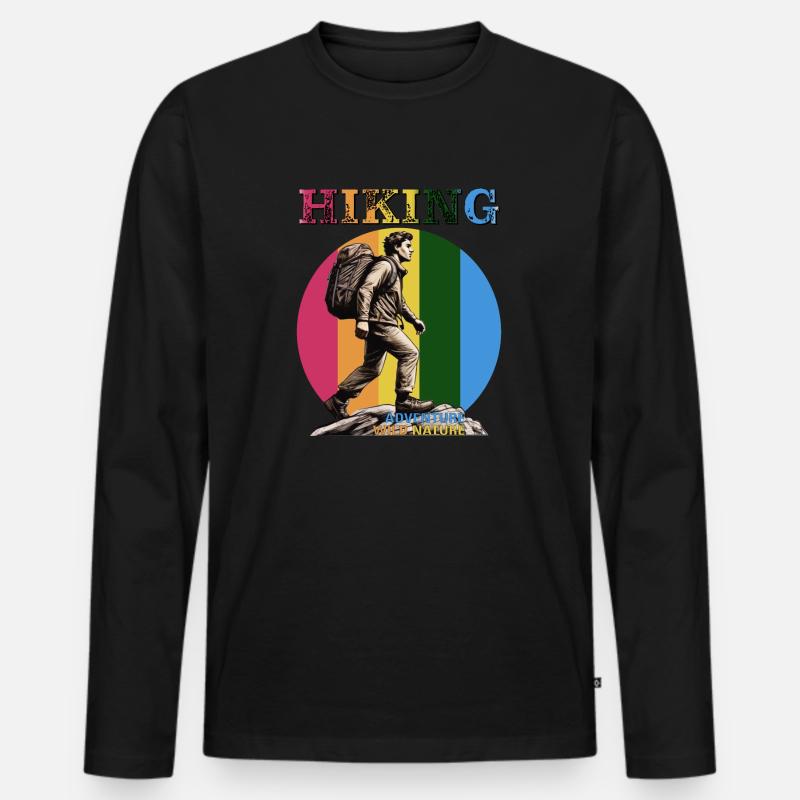 BERGSTEIGER HIKING - Männer Premium Bio Langarmshirt - Schwarz