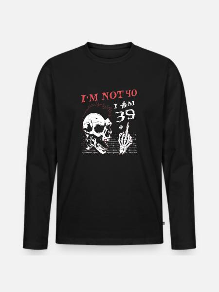 Ho 39 anni e più il dito medio - 40° compleanno - Maglia a manica lunga ecologica premium da uomo - nero