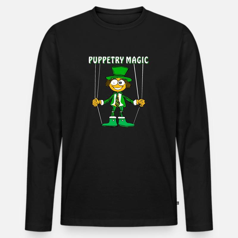 PUPPETRY MAGIC - Männer Premium Bio Langarmshirt - Schwarz
